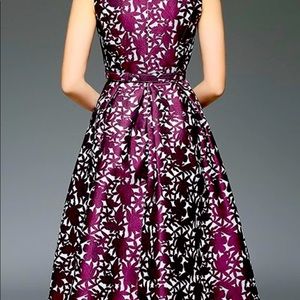 Purple Jacquard Fit and Flare Dress.